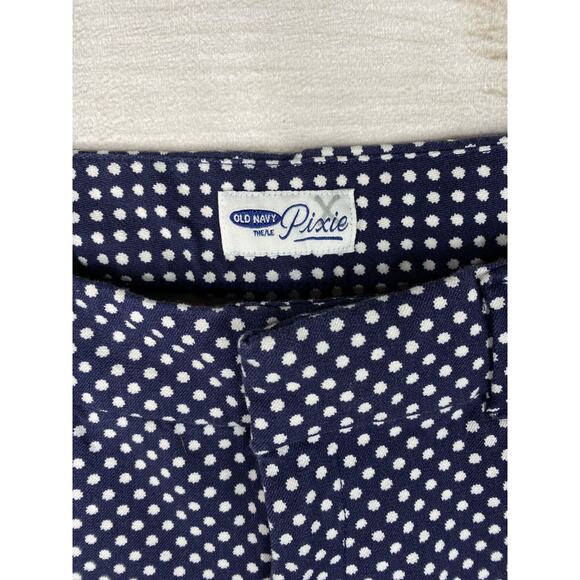 Old Navy Pants Womens Size 8 Blue White Polka Dot Print Pixie Mid Rise Stretch - Picture 3 of 11